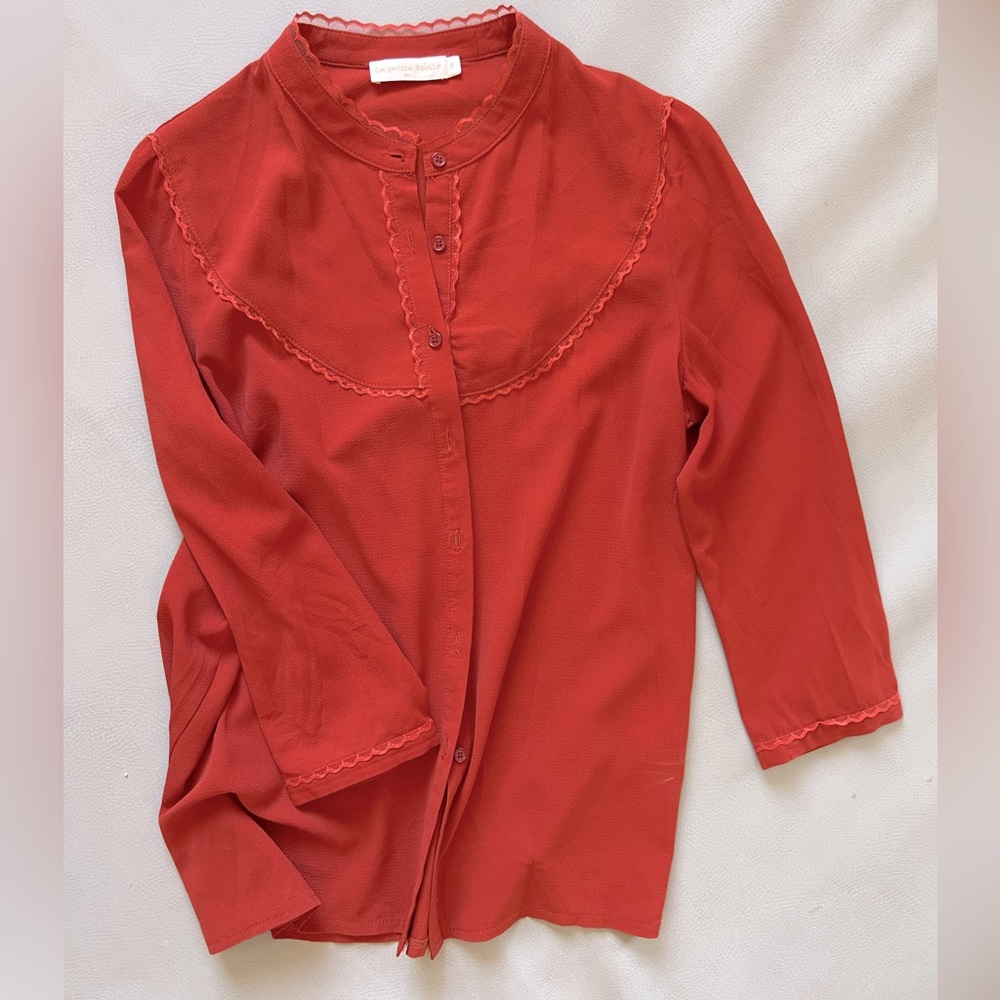 La Petite Étoile Burnt Orange Button Down